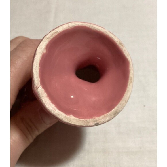 Baby Chick Mid Century Modern Bird Figurine Pink with Gold Details Hand Painted - Picture 7 of 11